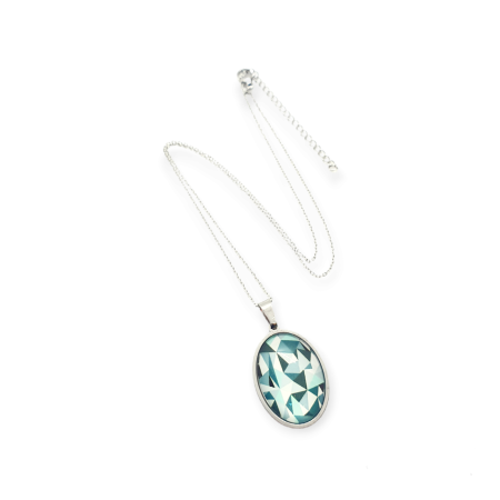 necklace steel silver geometrical shape1